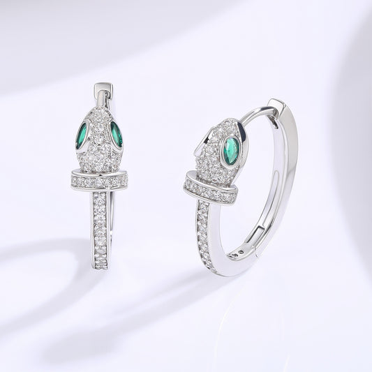 Arany tónusú Emporia Ötvözetű Fülbevaló Zöld Emporia® Kristállyal és Fehér Emporia® Kristállyal