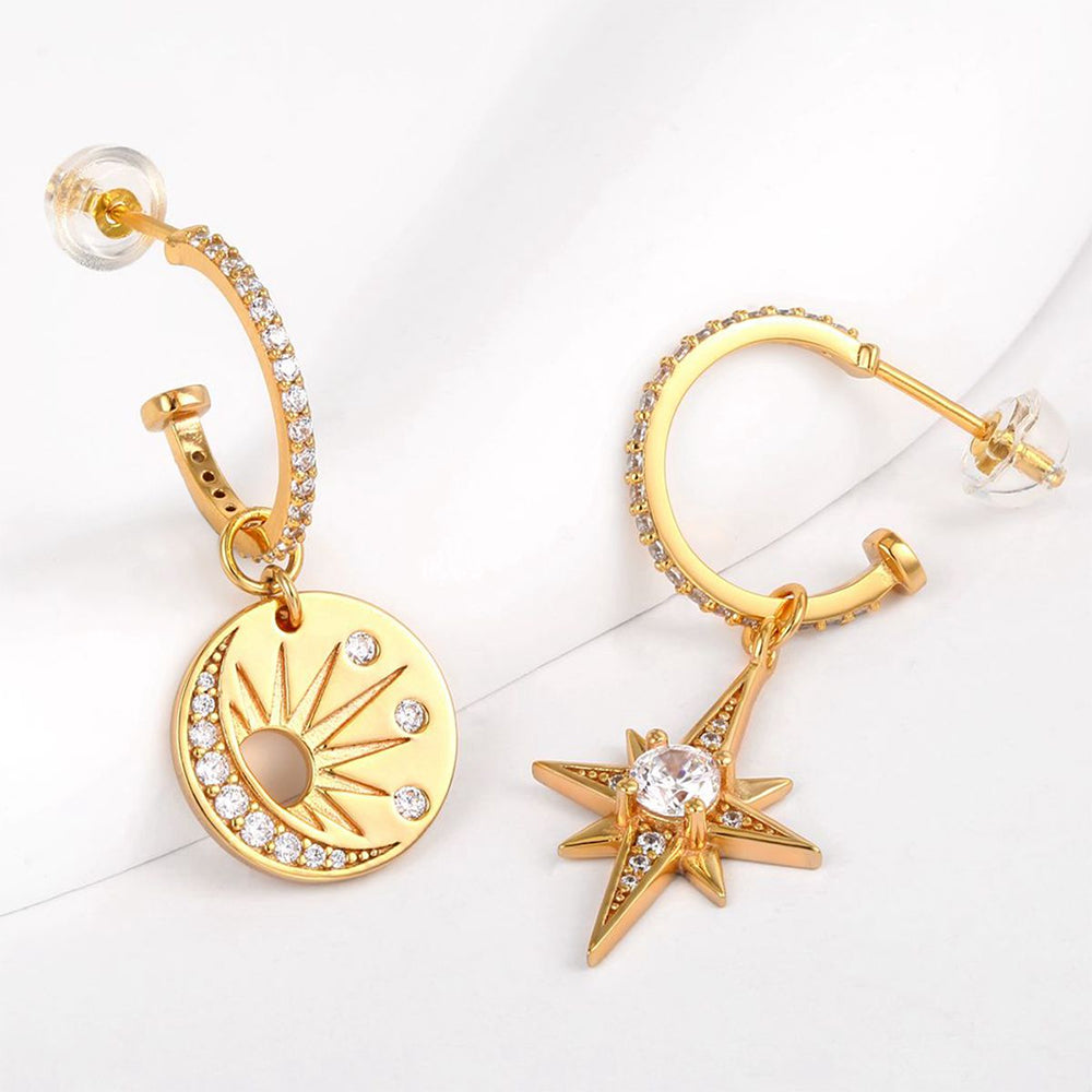 Arany tónusú Emporia Ötvözetű Fülbevaló Fehér Emporia® Kristállyal 1 