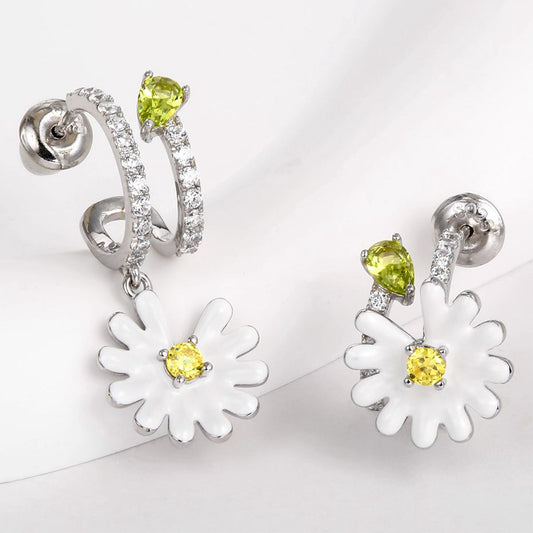 Arany tónusú Emporia Ötvözetű Fülbevaló Fehér Emporia® Kristállyal és Sárga Emporia® Kristállyal