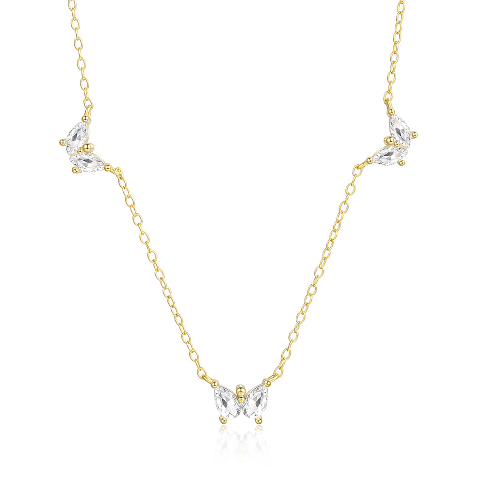 Arany tónusú Emporia Ötvözetű Nyaklánc Fehér Emporia® Kristállyal 1 