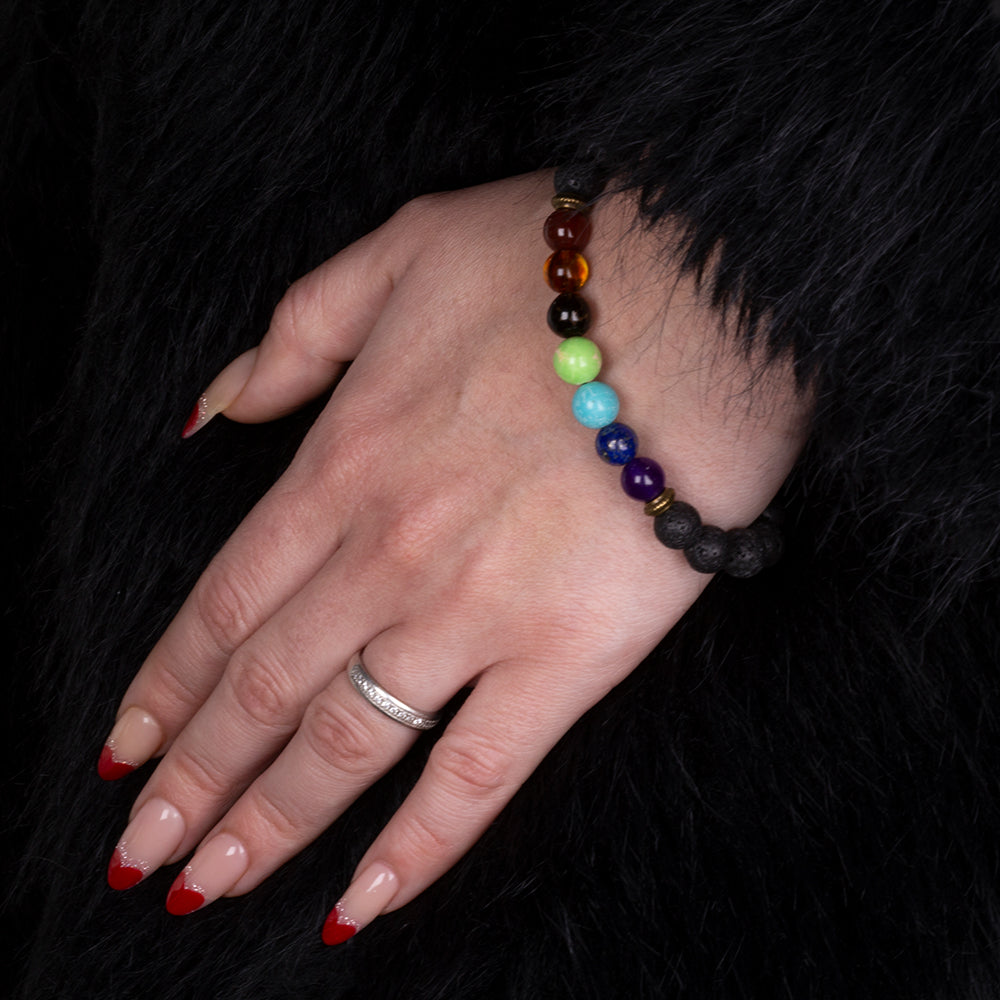 Nugget Karkötő Vörös Acháttal és Tigrisszem Drágakővel 2 