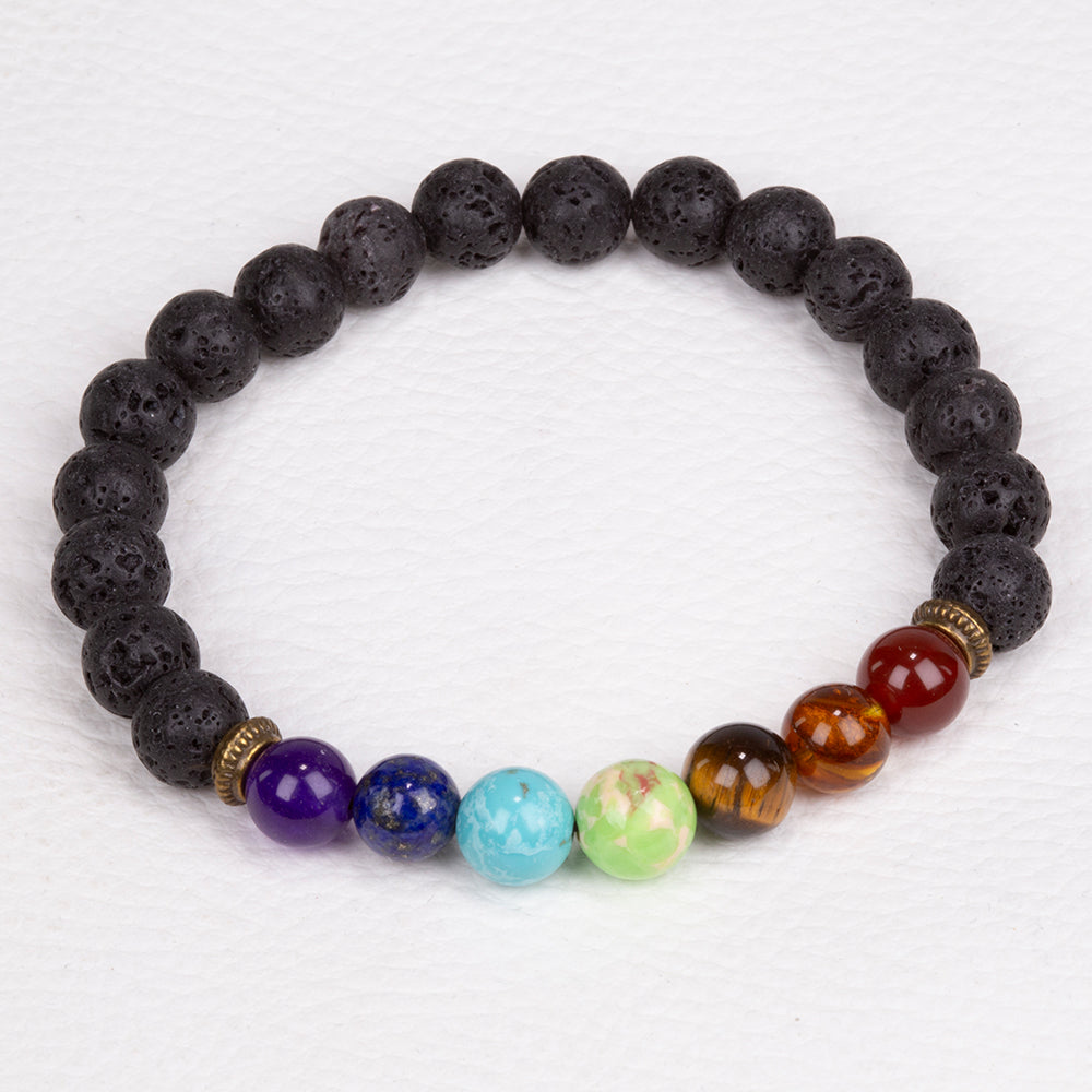 Nugget Karkötő Vörös Acháttal és Tigrisszem Drágakővel 3 