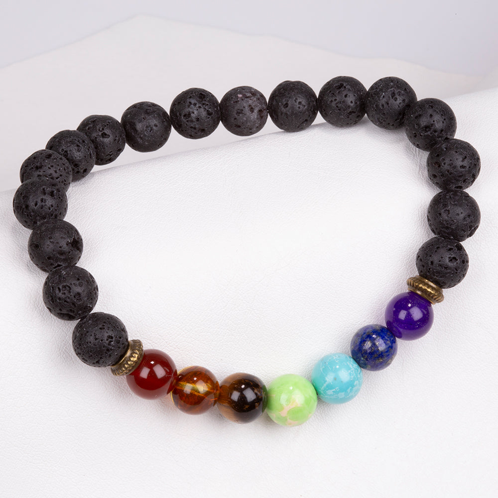 Nugget Karkötő Vörös Acháttal és Tigrisszem Drágakővel