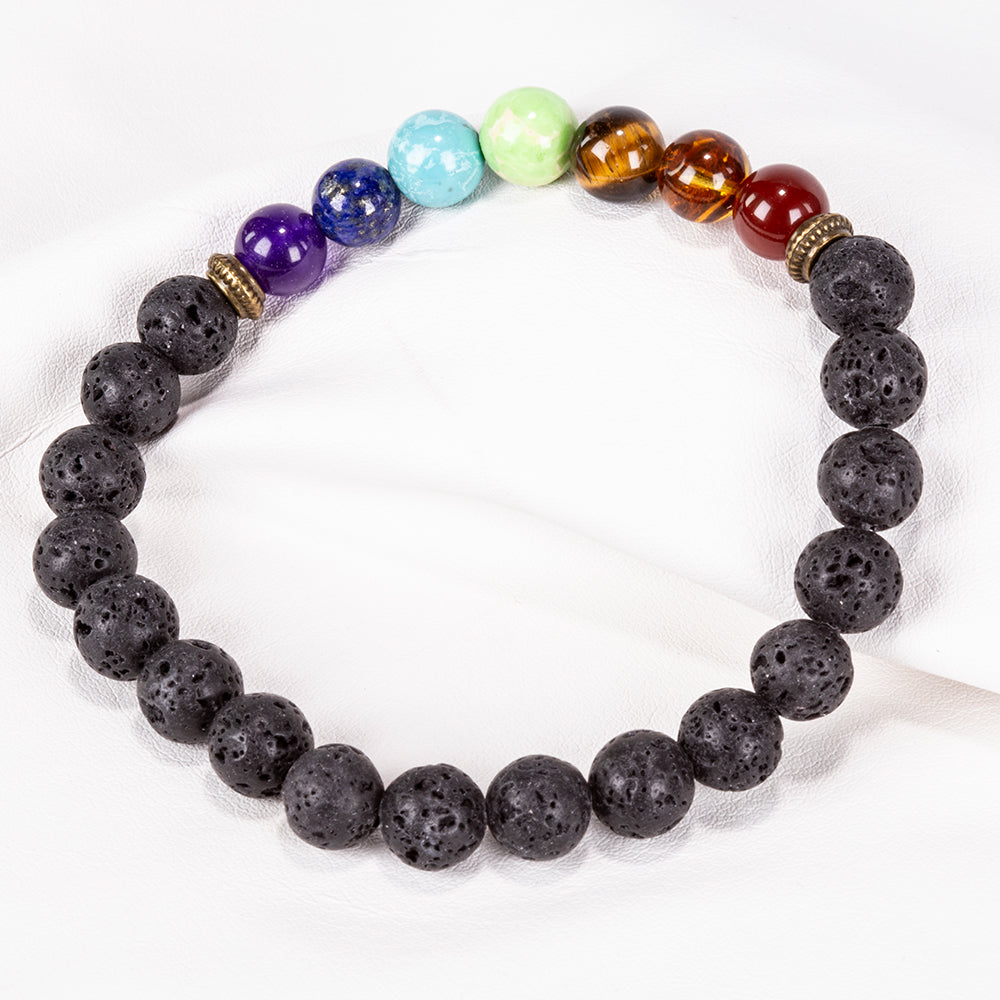 Nugget Karkötő Vörös Acháttal és Tigrisszem Drágakővel