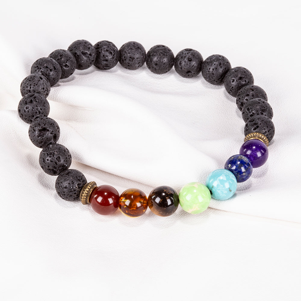 Nugget Karkötő Vörös Acháttal és Tigrisszem Drágakővel 6 