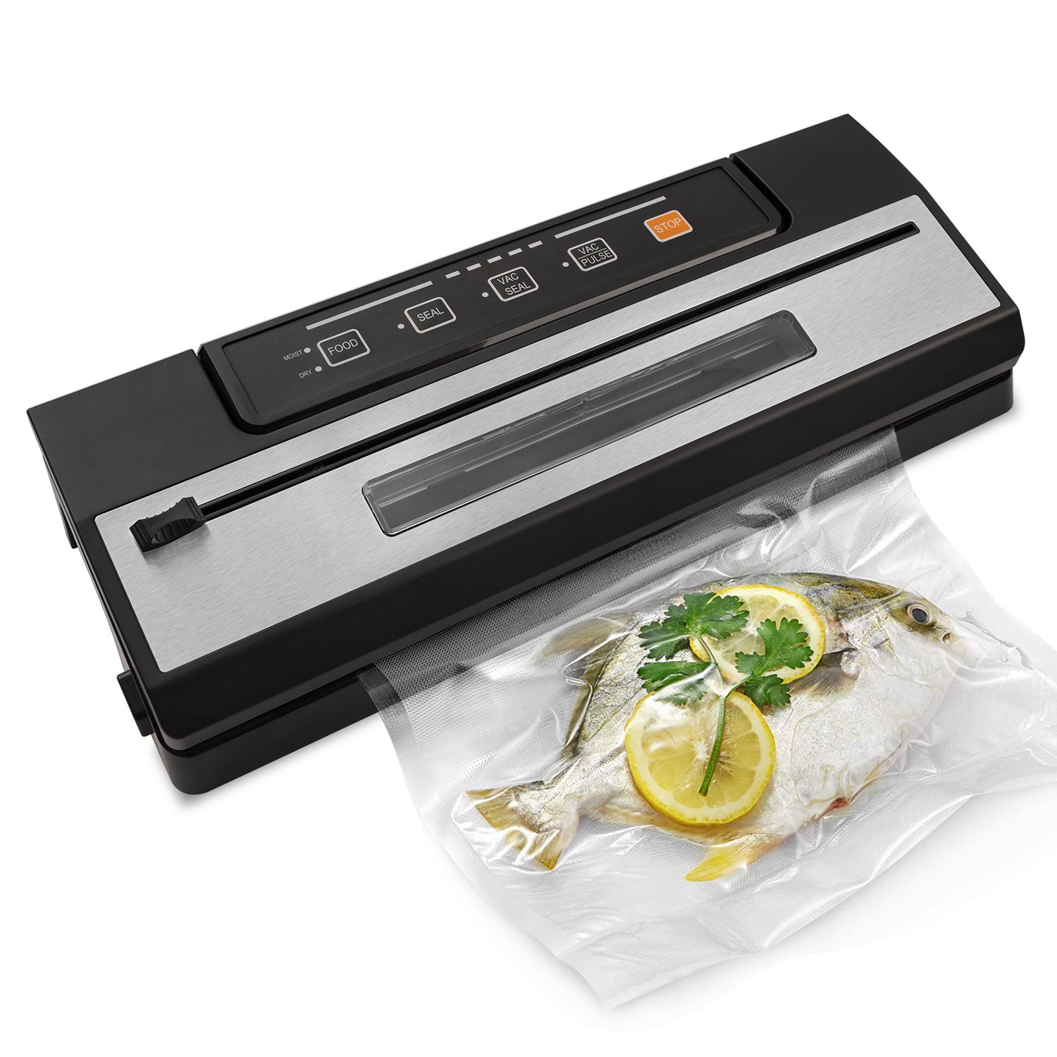 Vacuum Sealer with Pulse Function and built-in Bag cutter, black 3 