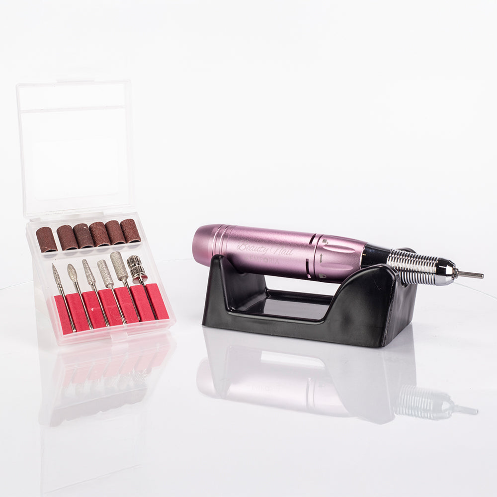 Emporia Beauty Nail Professzionális Körömcsiszoló Gép Cserélhető Fejekkel – Rózsaszín 2 