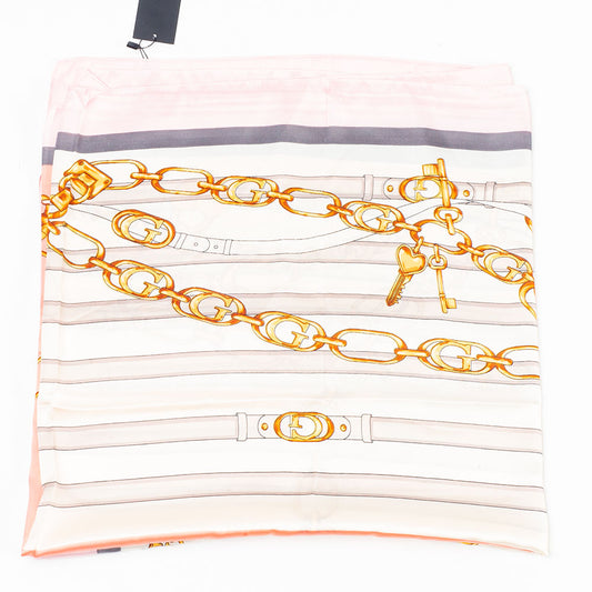 Királyi Láncok Sál, 85 X 180 Cm, Rózsaszín, 100% Vegán Selyem