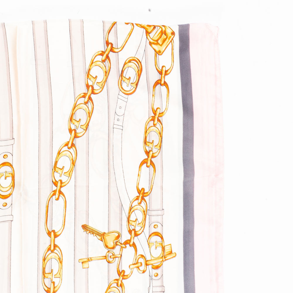 Királyi Láncok Sál, 85 X 180 Cm, Rózsaszín, 100% Vegán Selyem 3 