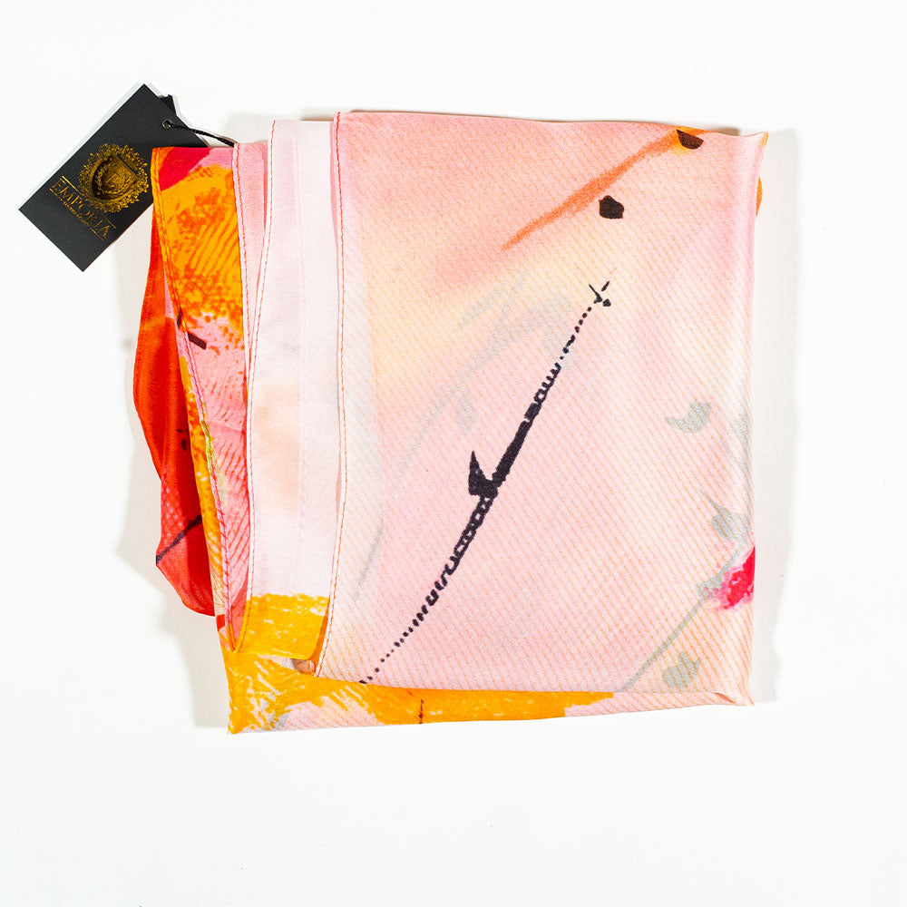 Éjjeli Lótusz Sál, 85 X 180 Cm, Narancs, 100% Vegán Selyem 1 