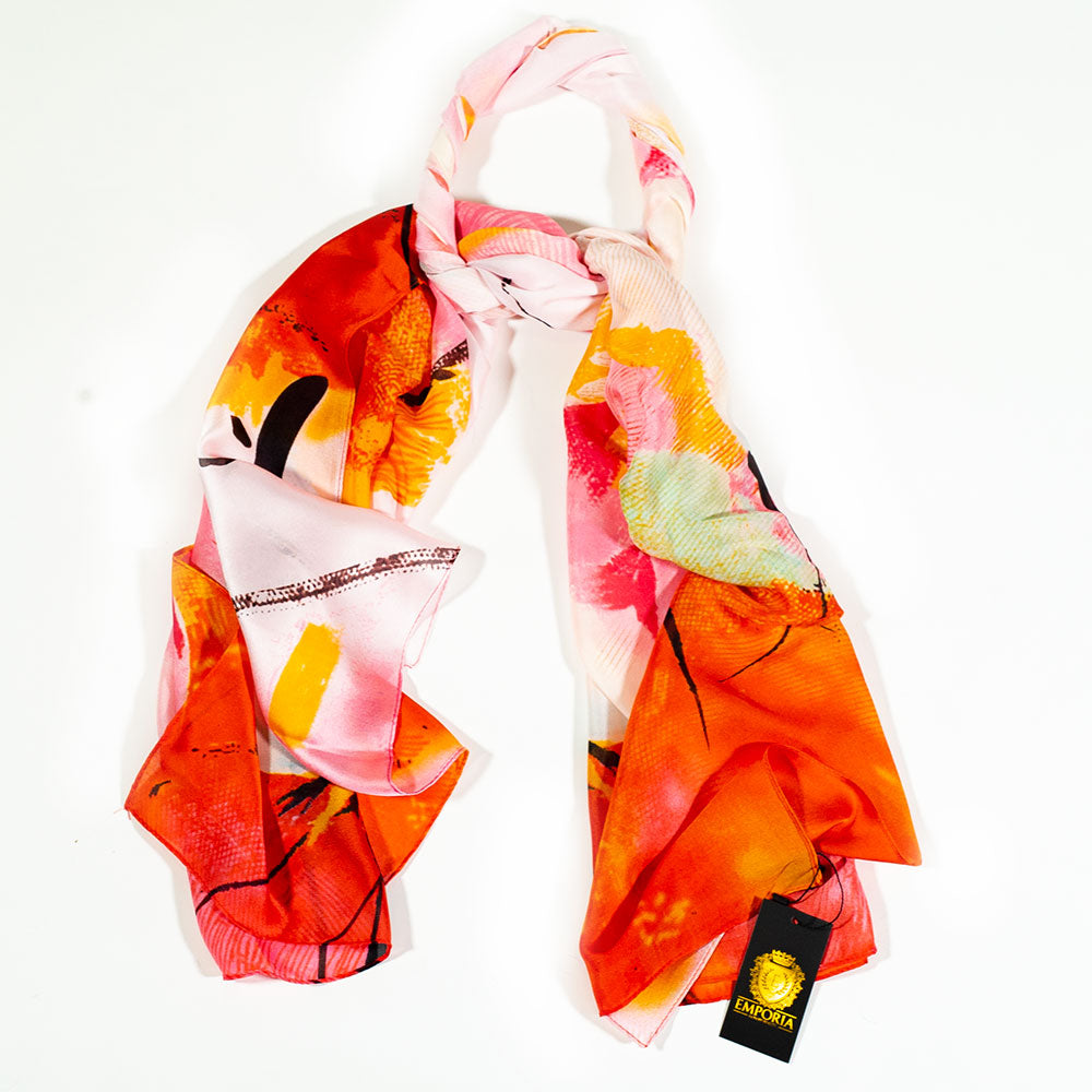 Éjjeli Lótusz Sál, 85 X 180 Cm, Narancs, 100% Vegán Selyem 5 