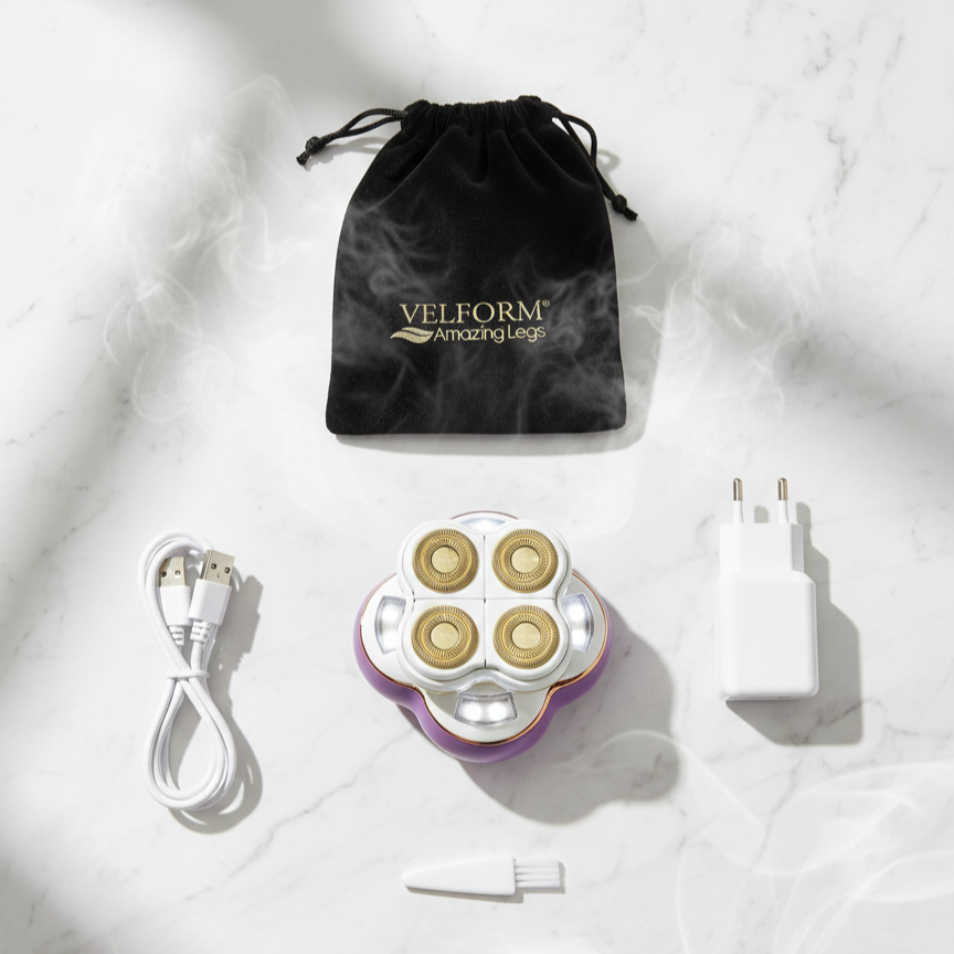 Velform újratölthető, fájdalommentes szőrtelenítő készülék 18K arany bevonatú fejjel