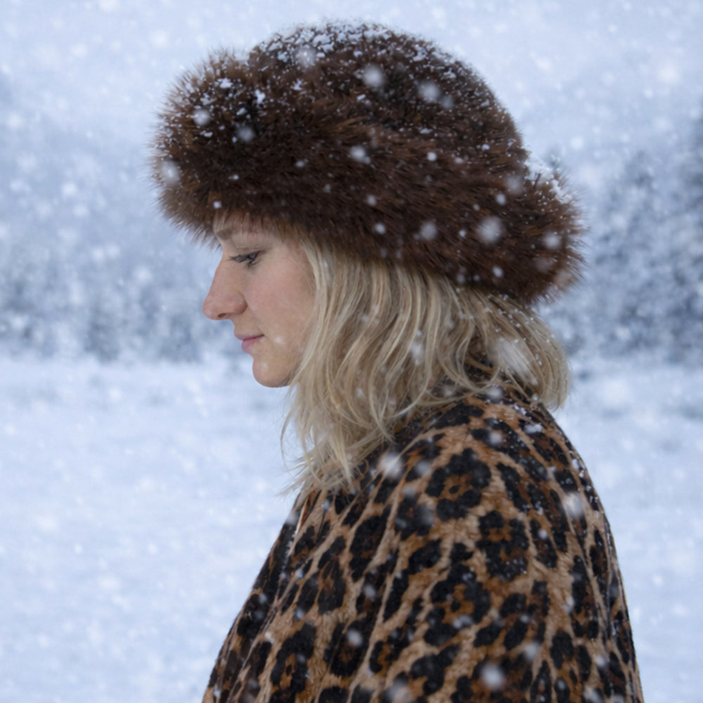 Barna műszőrme téli sapka – egyméretes