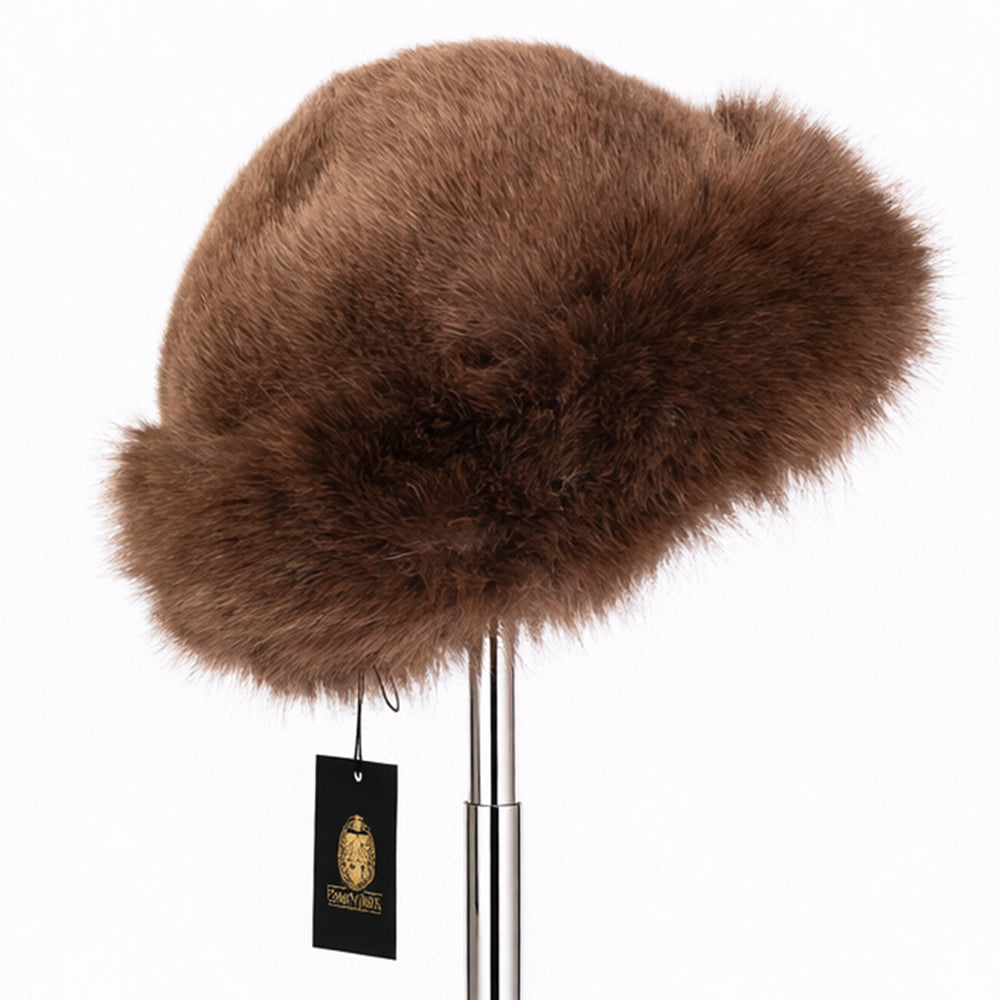 Barna műszőrme téli sapka – egyméretes