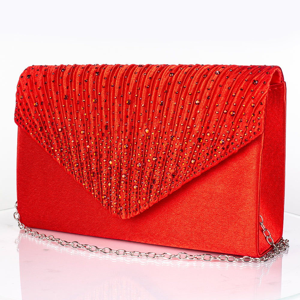 Arany tónusú Emporia Ötvözetű Táska Vörös Emporia® Kristállyal és Fehér Emporia® Kristállyal ( Nyaklánc+Fülbevaló+Karkötő+Gyűrű ) 2 