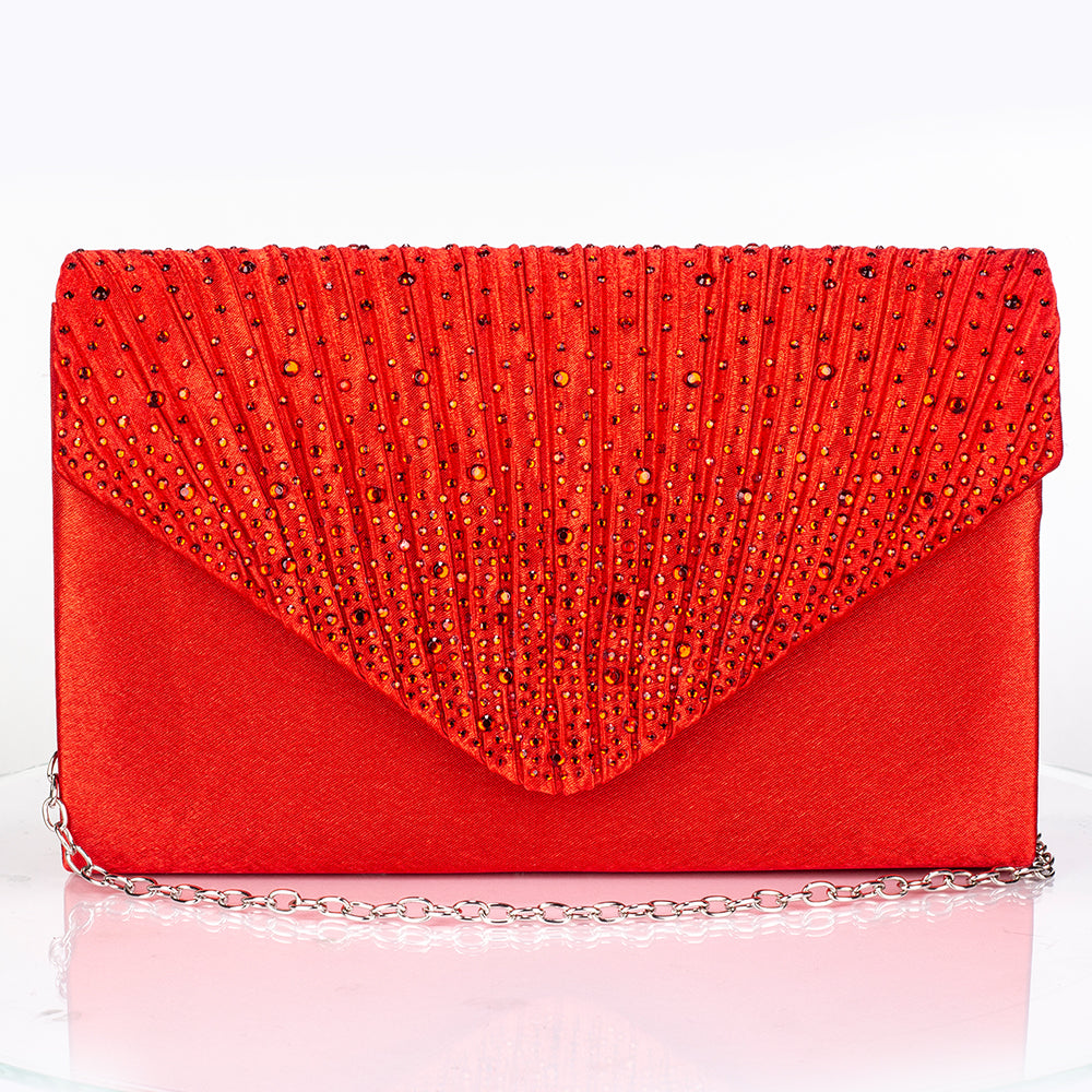 Arany tónusú Emporia Ötvözetű Táska Vörös Emporia® Kristállyal és Fehér Emporia® Kristállyal ( Nyaklánc+Fülbevaló+Karkötő+Gyűrű ) 3 