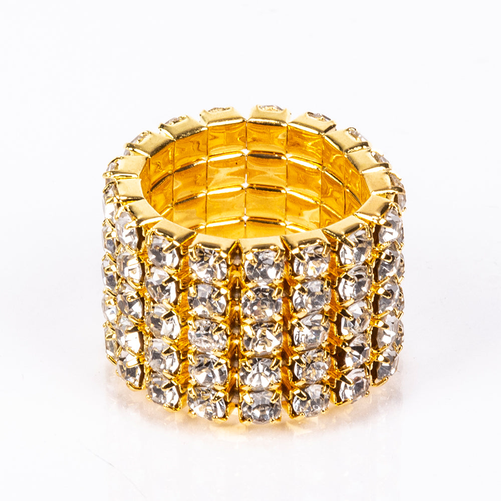 Arany tónusú Emporia Ötvözetű Táska Fehér Emporia® Kristállyal ( Nyaklánc+Fülbevaló+Karkötő+Gyűrű ) 3 