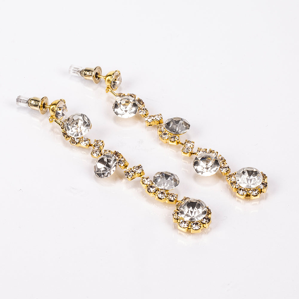 Arany tónusú Emporia Ötvözetű Táska Fehér Emporia® Kristállyal ( Nyaklánc+Fülbevaló+Karkötő+Gyűrű ) 4 