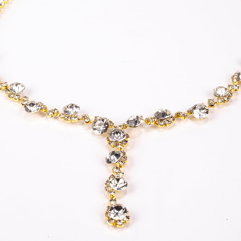 Arany tónusú Emporia Ötvözetű Táska Fehér Emporia® Kristállyal ( Nyaklánc+Fülbevaló+Karkötő+Gyűrű )