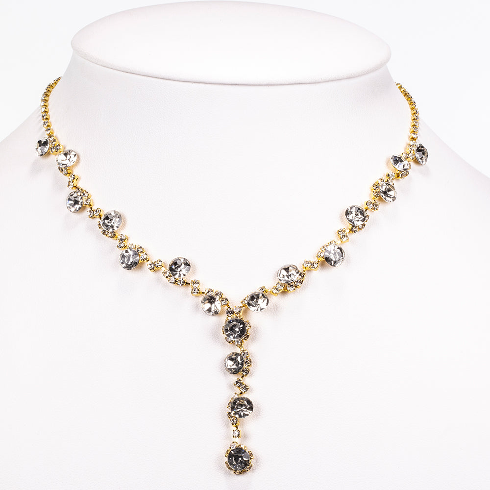 Arany tónusú Emporia Ötvözetű Táska Fehér Emporia® Kristállyal ( Nyaklánc+Fülbevaló+Karkötő+Gyűrű ) 7 