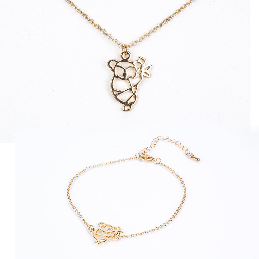 Arany tónusú Emporia Ötvözetű Szett ( Nyaklánc+Karkötő ) 1 