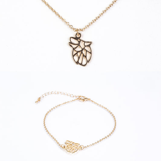 Arany tónusú Emporia Ötvözetű Szett ( Nyaklánc+Karkötő )