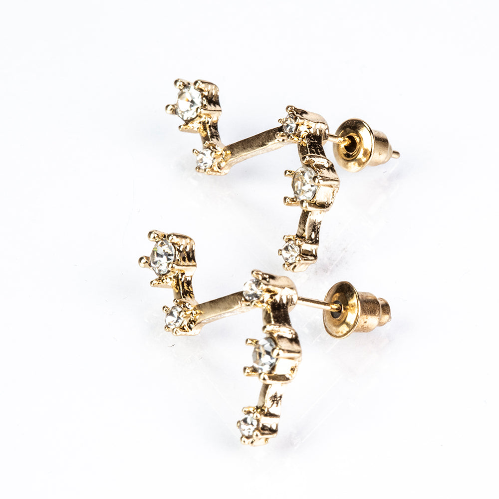 Kos Arany tónusú Emporia Ötvözetű Fülbevaló Fehér Emporia® Kristállyal 5 