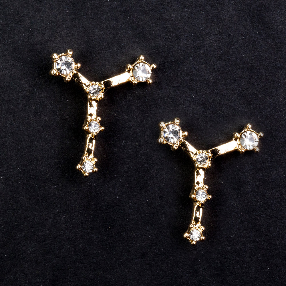 Rák Arany tónusú Emporia Ötvözetű Fülbevaló Fehér Emporia® Kristállyal 2 