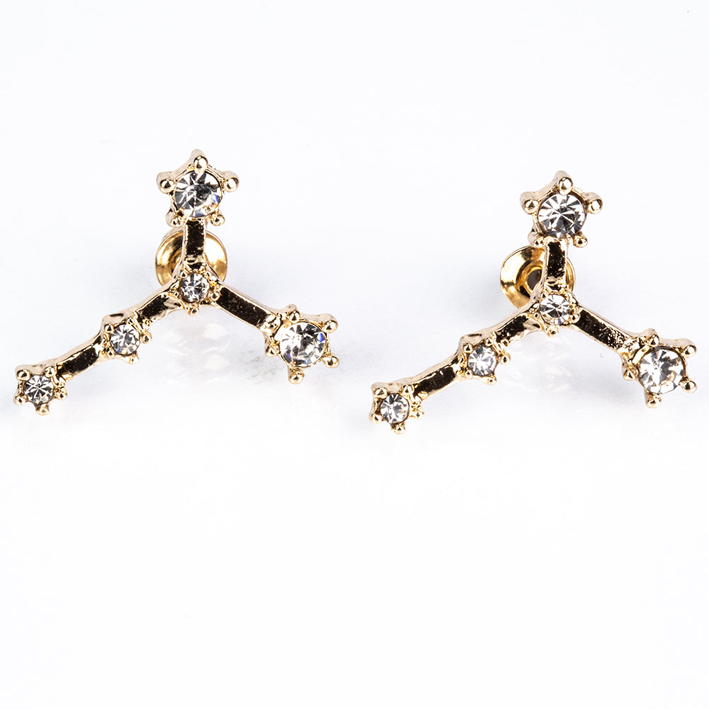 Rák Arany tónusú Emporia Ötvözetű Fülbevaló Fehér Emporia® Kristállyal 4 