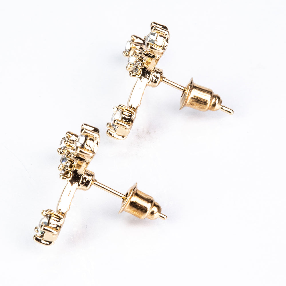 Rák Arany tónusú Emporia Ötvözetű Fülbevaló Fehér Emporia® Kristállyal