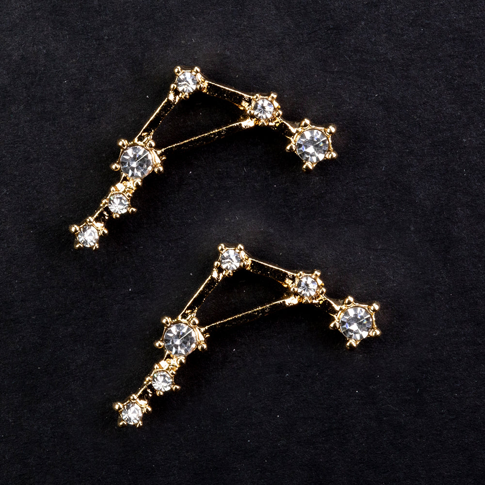 Mérleg Arany tónusú Emporia Ötvözetű Fülbevaló Fehér Emporia® Kristállyal 2 