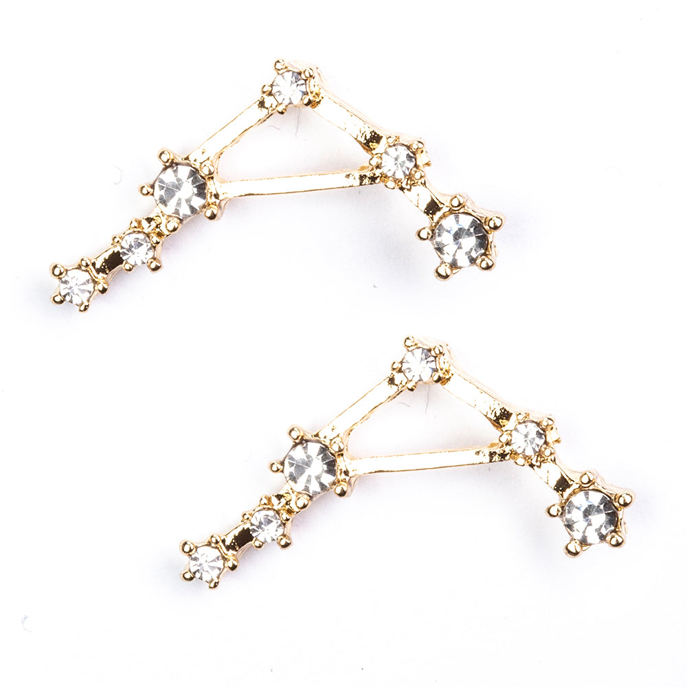 Mérleg Arany tónusú Emporia Ötvözetű Fülbevaló Fehér Emporia® Kristállyal