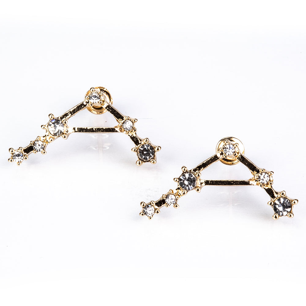 Mérleg Arany tónusú Emporia Ötvözetű Fülbevaló Fehér Emporia® Kristállyal 4 