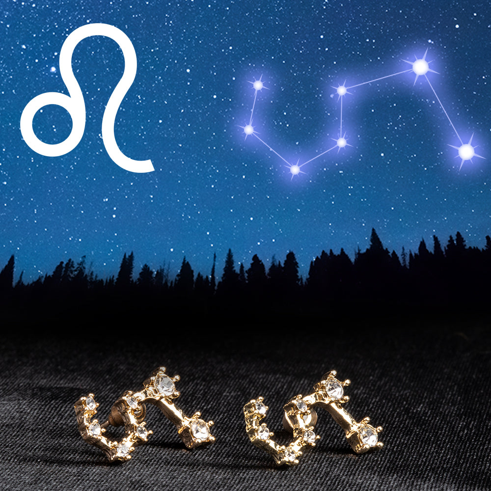 Oroszlán Arany tónusú Emporia Ötvözetű Fülbevaló Fehér Emporia® Kristállyal 1 