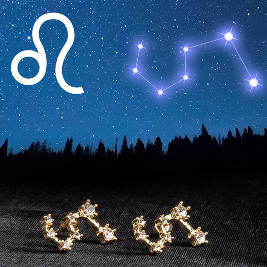 Oroszlán Arany tónusú Emporia Ötvözetű Fülbevaló Fehér Emporia® Kristállyal