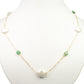 Arany tónusú Emporia Ötvözetű Nyaklánc Fehér Gyöngyházzal és Zöld Aventurinnal