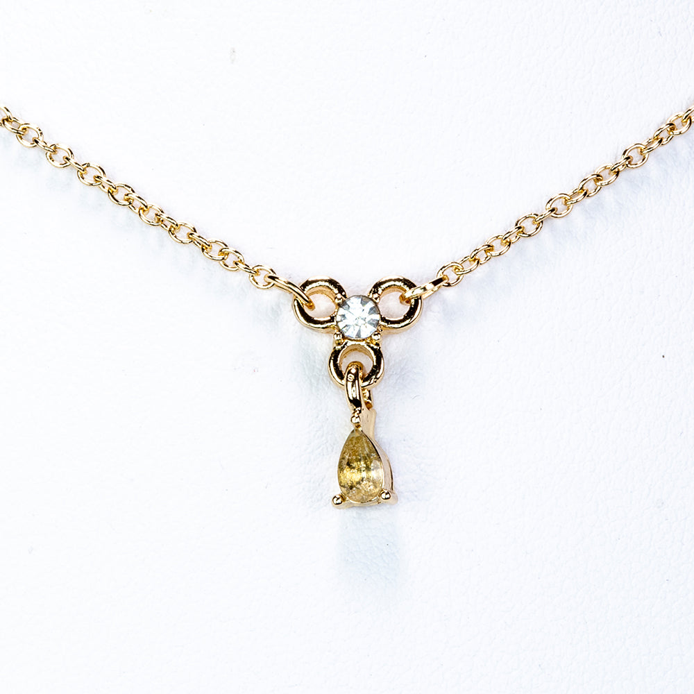 Arany tónusú Emporia Ötvözetű Nyaklánc Fehér Emporia® Kristállyal ( Nyaklánc+Medál )