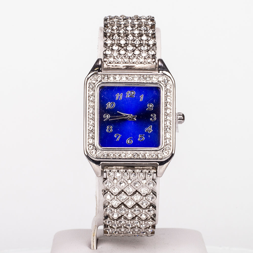 Arany tónusú Emporia Ötvözetű Óra Kék Emporia® Kristállyal és Fehér Emporia® Kristállyal ( Nyaklánc+Fülbevaló+Medál ) 6 