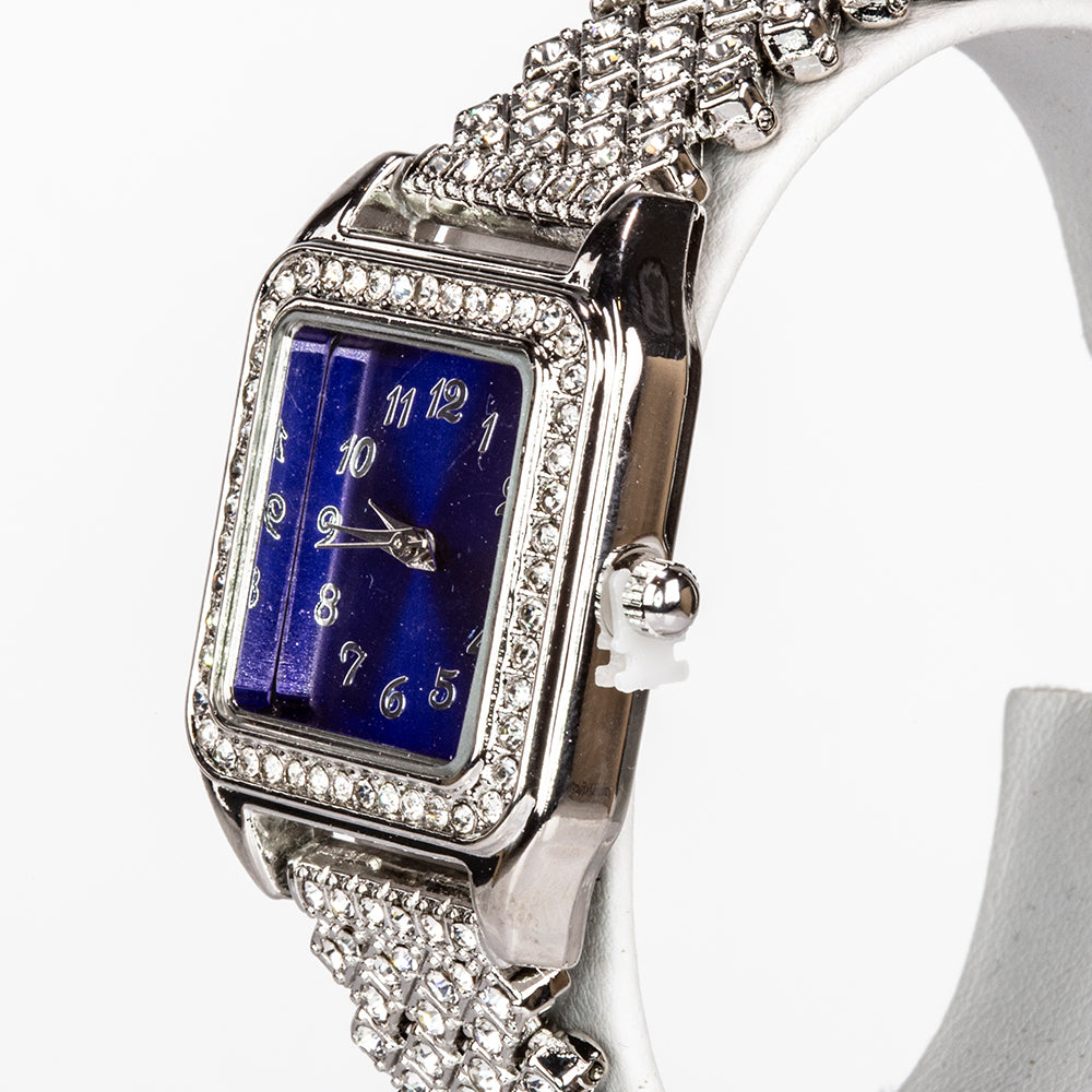 Arany tónusú Emporia Ötvözetű Óra Kék Emporia® Kristállyal és Fehér Emporia® Kristállyal ( Nyaklánc+Fülbevaló+Medál )