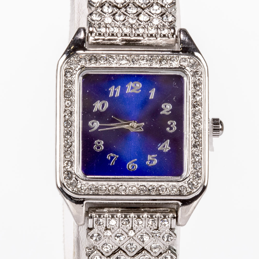 Arany tónusú Emporia Ötvözetű Óra Kék Emporia® Kristállyal és Fehér Emporia® Kristállyal ( Nyaklánc+Fülbevaló+Medál )