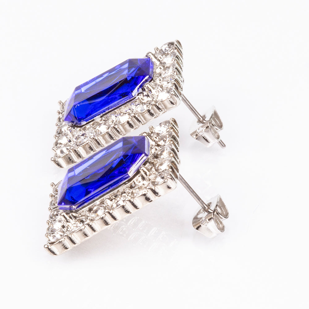 Arany tónusú Emporia Ötvözetű Óra Kék Emporia® Kristállyal és Fehér Emporia® Kristállyal ( Nyaklánc+Fülbevaló+Medál ) 11 