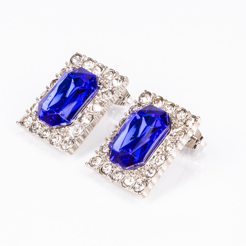 Arany tónusú Emporia Ötvözetű Óra Kék Emporia® Kristállyal és Fehér Emporia® Kristállyal ( Nyaklánc+Fülbevaló+Medál ) 12 