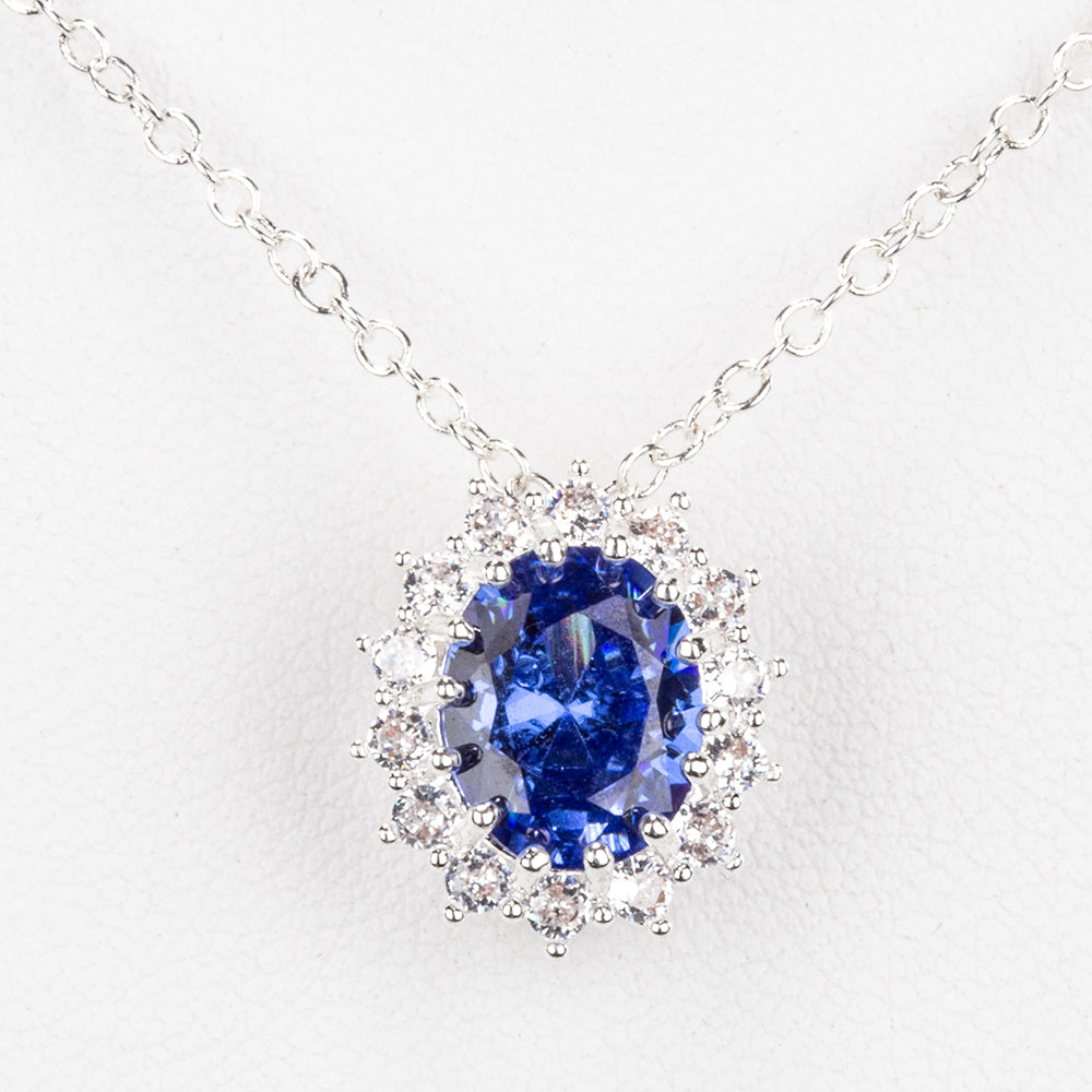 Arany tónusú Emporia Ötvözetű Szett Kék Emporia® Kristállyal és Fehér Emporia® Kristállyal ( Nyaklánc+Gyűrű )