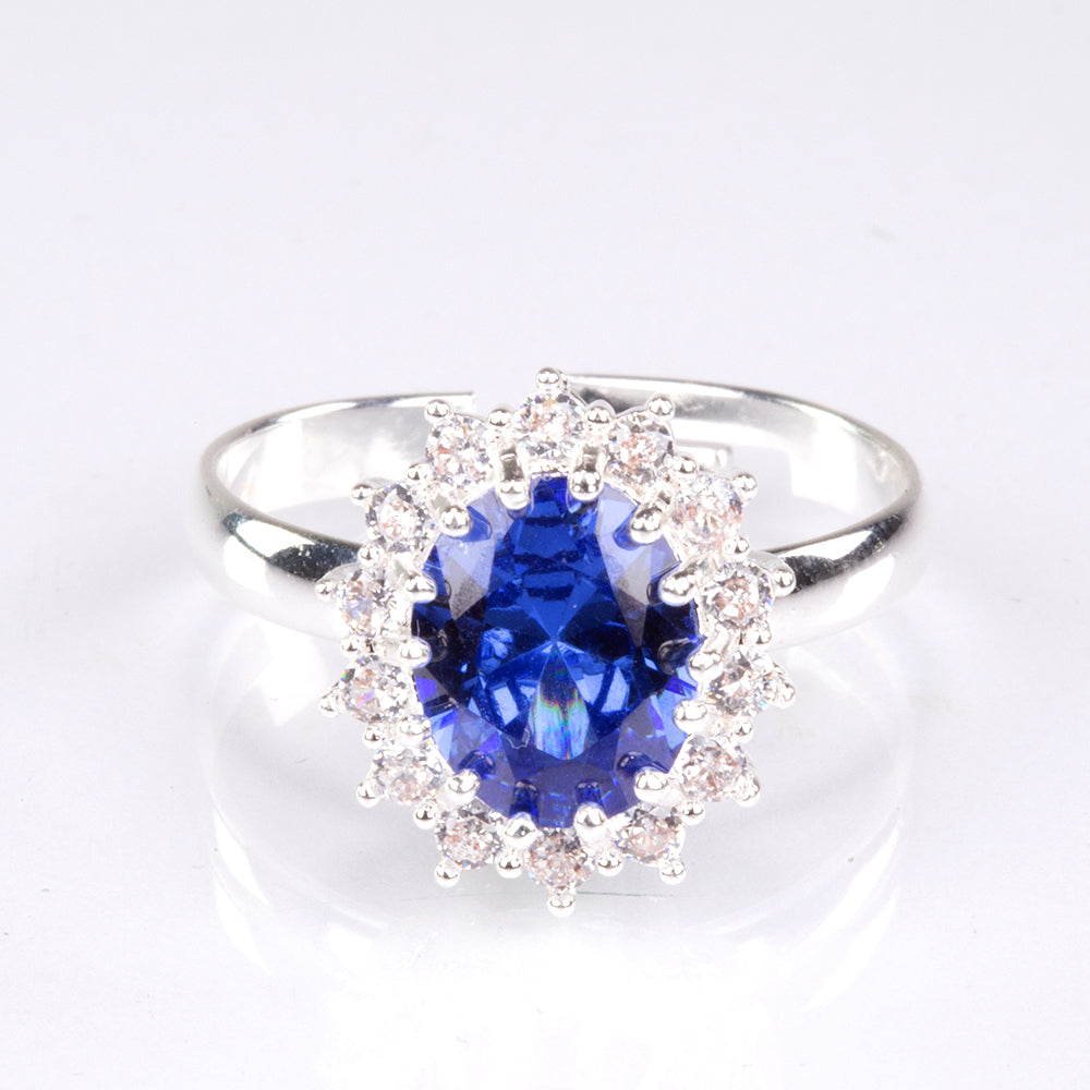 Arany tónusú Emporia Ötvözetű Szett Kék Emporia® Kristállyal és Fehér Emporia® Kristállyal ( Nyaklánc+Gyűrű )