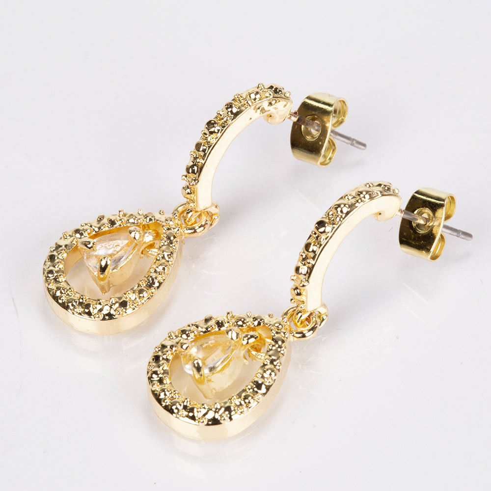 Arany tónusú Emporia Ötvözetű Óra Rubinnal és Fehér Emporia® Kristállyal ( Nyaklánc+Fülbevaló+Medál )