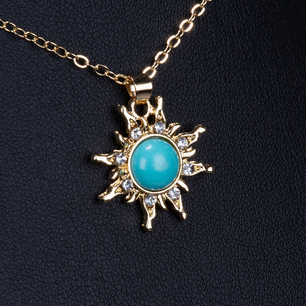 Arany tónusú Emporia Ötvözetű Nyaklánc Türkizzel