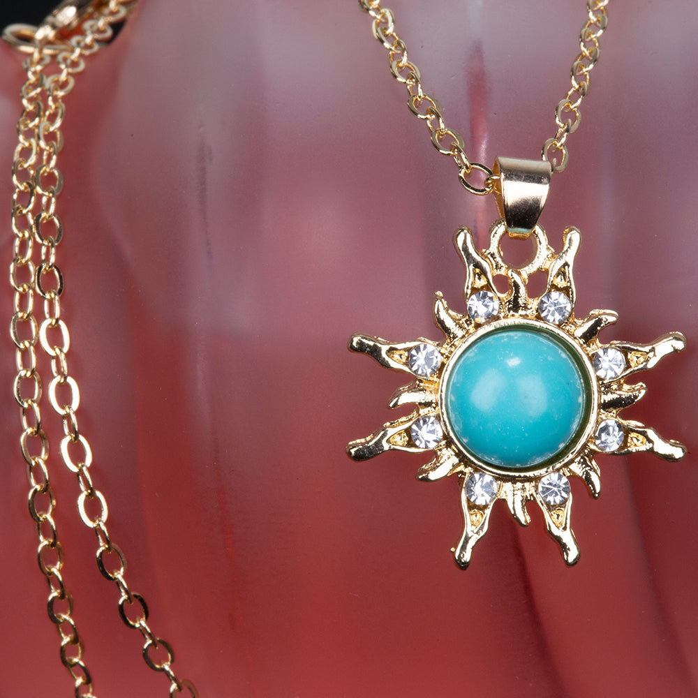 Arany tónusú Emporia Ötvözetű Nyaklánc Türkizzel 5 