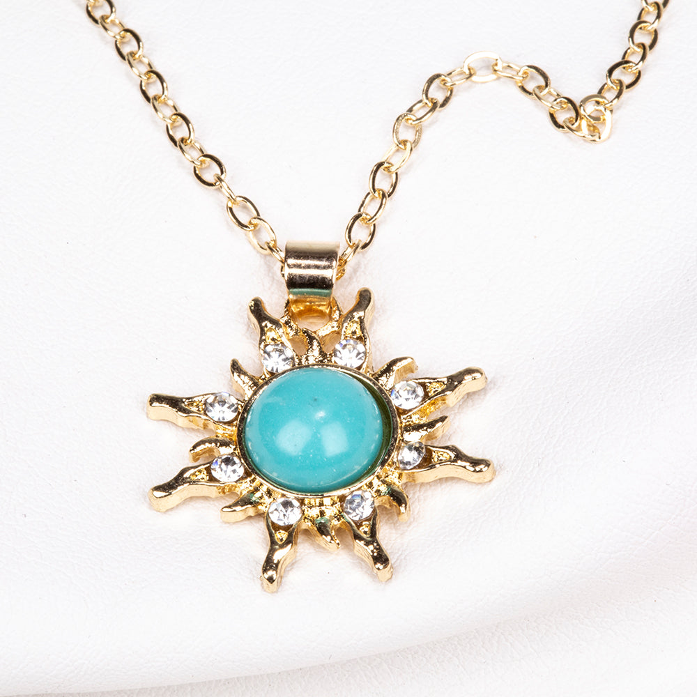 Arany tónusú Emporia Ötvözetű Nyaklánc Türkizzel 7 