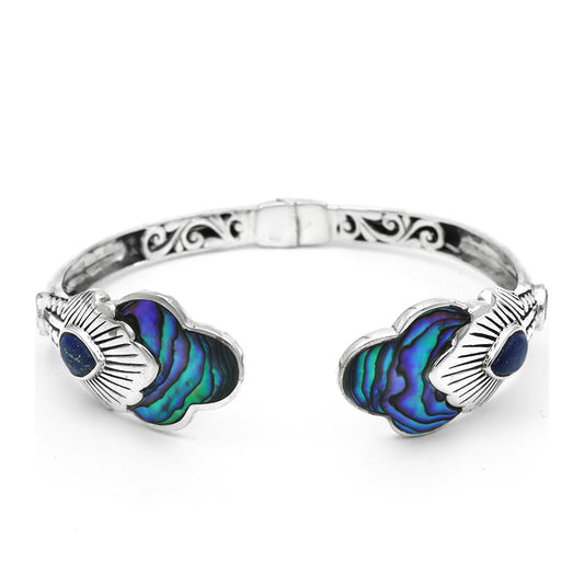 Ezüst Karkötő Abalone Kagylóval és Lapisz Lazulival