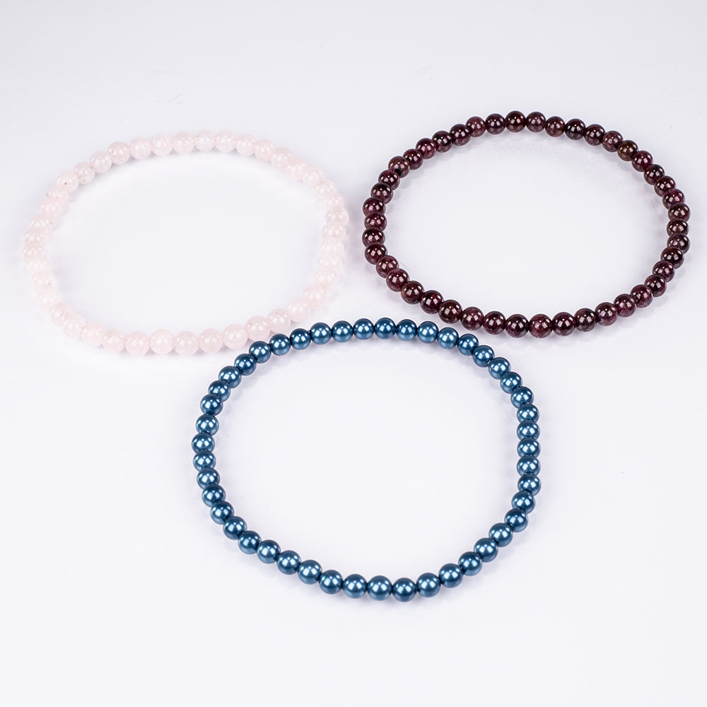 Nugget Szett Rózsakvarccal és Vörös Gránáttal ( Karkötő ) 1 